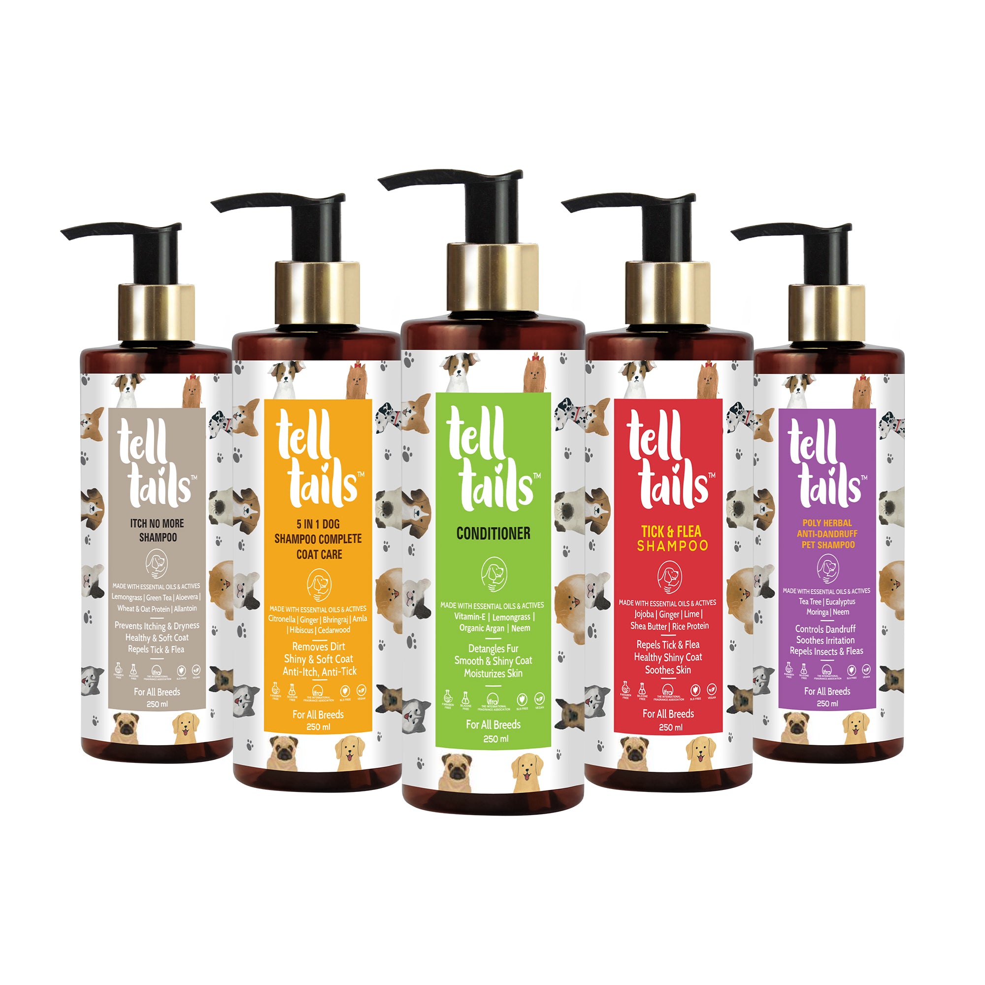 Itch Relief Combo: Tick & Flea Defense, Anti-Dandruff, Complete Coat Care, Conditioner